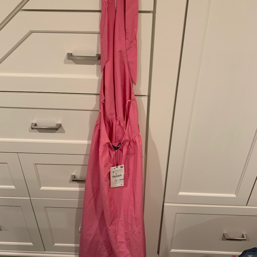 Bubble Gum pink halter dress.